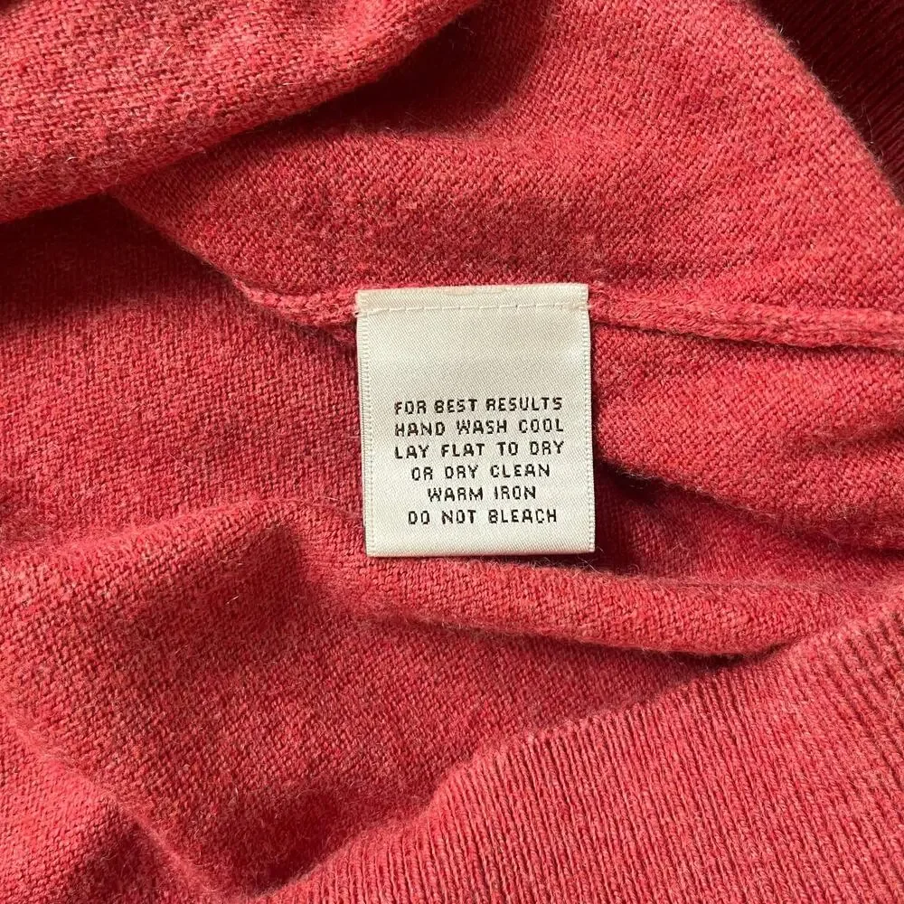 Peter Millar Luxury Blend Pullover Mens Large Orange Cashmere Sweater V-Neck